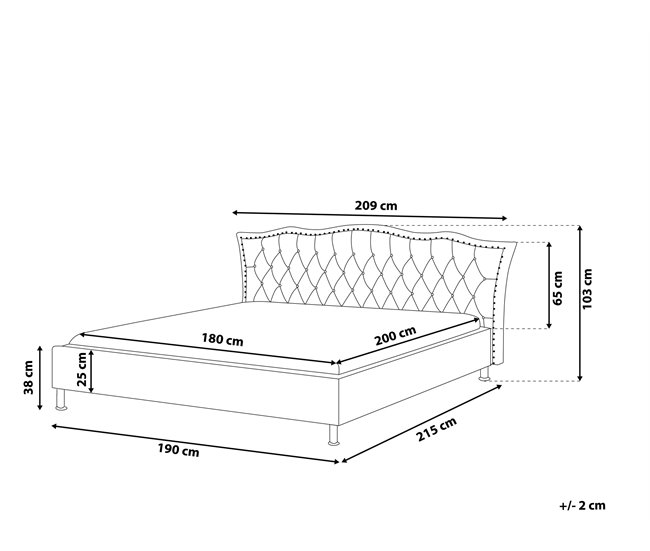 Beliani Cama com estrado Pele sintética METZ 209x215 Branco