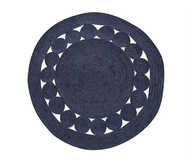Beliani Entrelaçado KOYUNLU 120x120 Azul