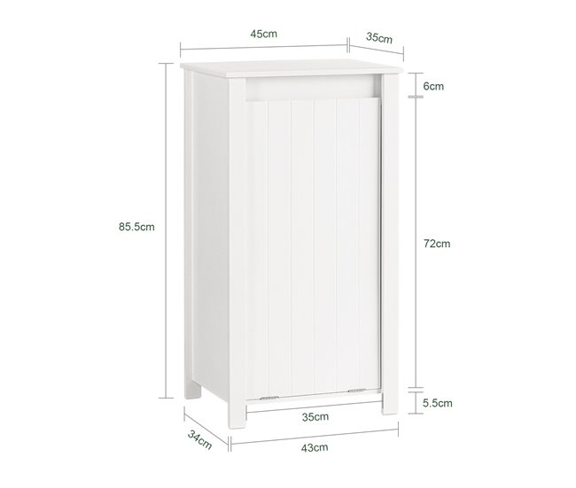 Cesto para roupa suja com 1 cesto Branco BZR100-W SoBuy Branco