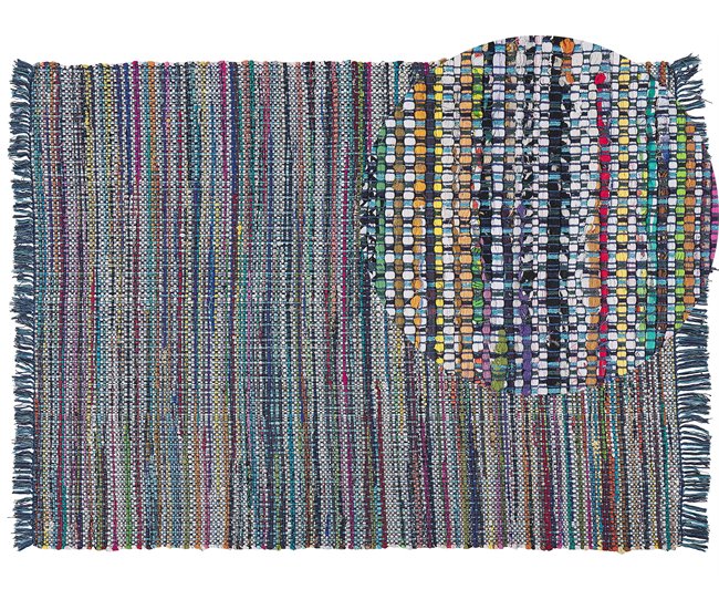 Beliani Entrelaçado BESNI 160x230 Azul Marino