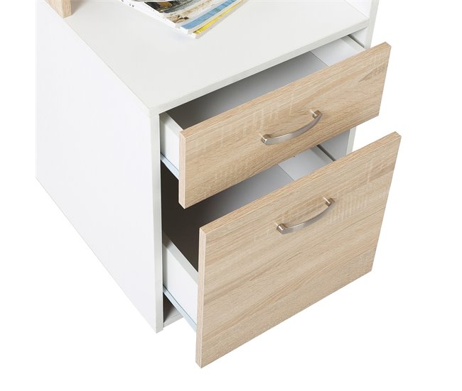 Secretária MDF HOMCOM, escritório - secretárias 137x55 Amarelo