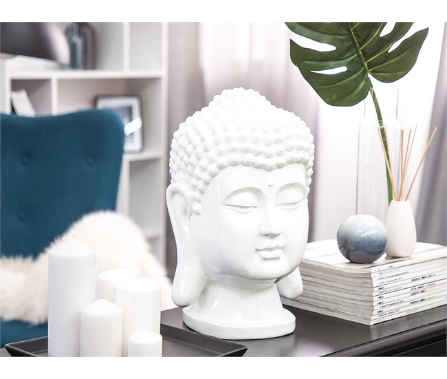 Beliani Acessório decorativo BUDDHA Branco
