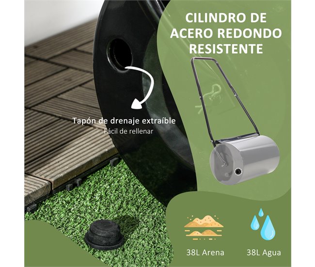 Rolo de Jardim Aço DURHAND Preto