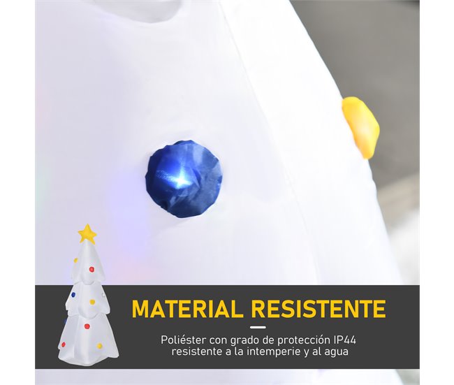 Árvore de Natal Inflável Poliéster HOMCOM, casa - natal Branco