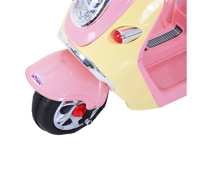 Moto elétrica metal e PP HOMCOM Rosa