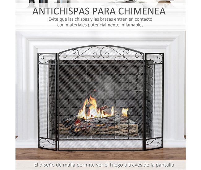 Frente para Lareira HOMCOM 820-231 Preto