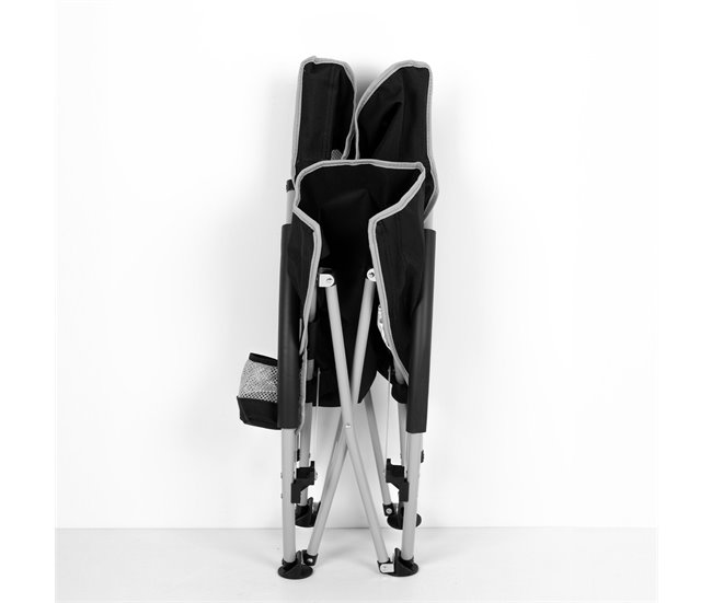 Aktive Pack de 4 cadeiras dobráveis baixas com porta-copos Preto