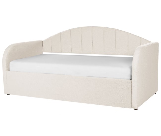 Beliani Cama nido Bouclé EYBURIE 99x217 Bege