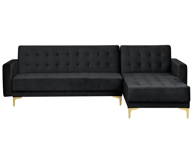 Beliani Sofá-cama Veludo ABERDEEN Areia