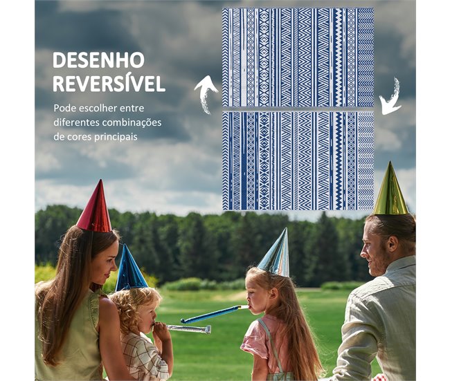 Tapete de Exterior Polipropileno Outsunny Azul