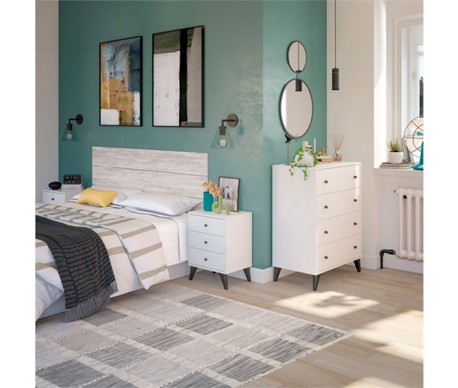 Dormitorio Iconic 160 Branco/cinza