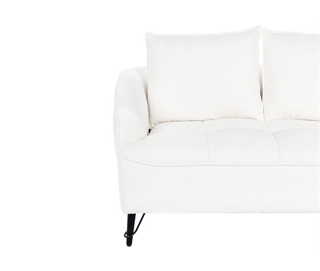 Beliani Sofá de 2 lugares Bouclé HOBRO Branco