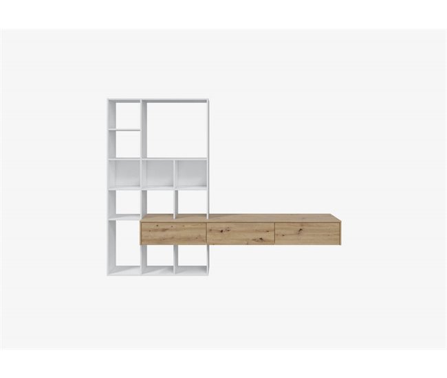 Compacto de TV LIFE 226 cm branco/ carvalho Branco/ Madeira
