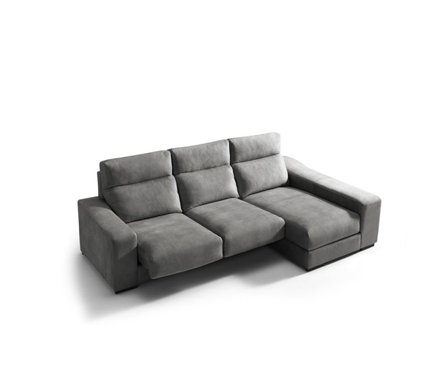 Chaise longue 3 lugares com 3 puffs FULL Antracite