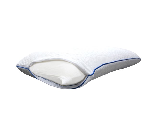 Almofada BELLADREAMS de Núcleo Visco Elástica 150x40 Branco/ Azul