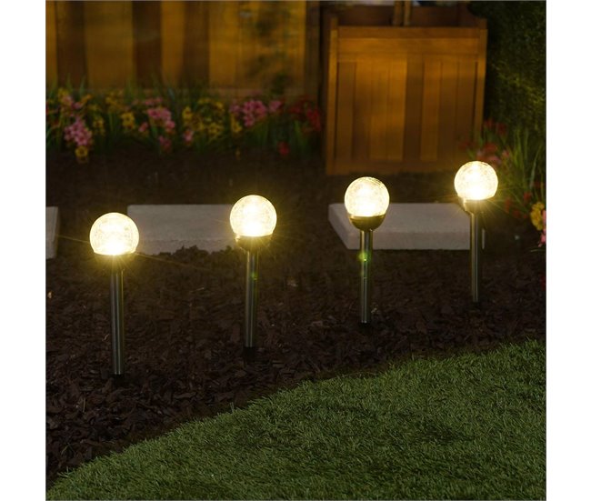 Well Home Conjunto de 5 Luzes Solares Cromada
