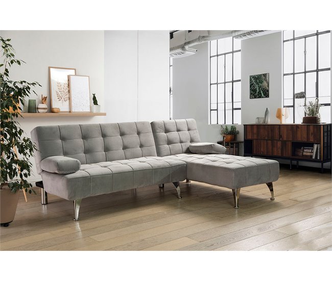 Sofá-cama Chaise Longue XS Cinza