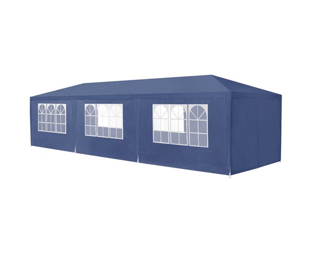Tenda Pavilhão de jardim Wedau metal 900x300 Azul
