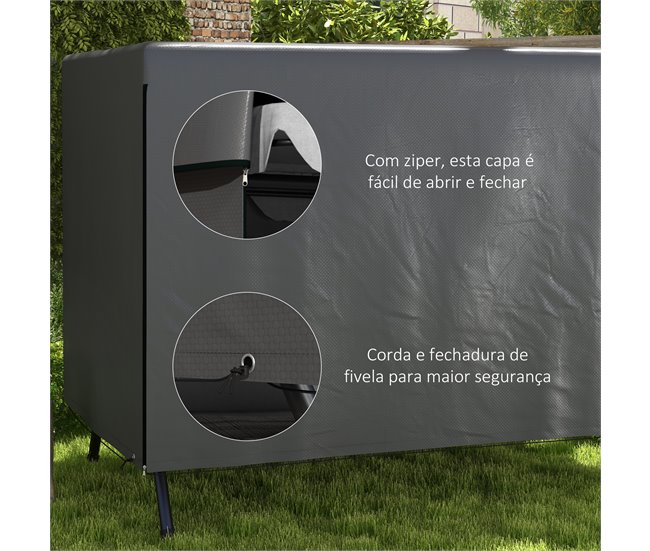 Cobertura para Móveis de Jardim PE Outsunny Cinza