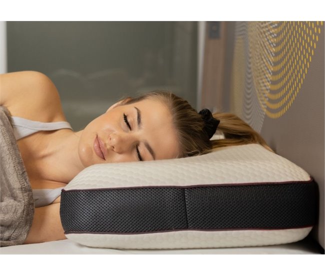 Almofada Ergonômica Antiácaros Relax Branco/ Preto