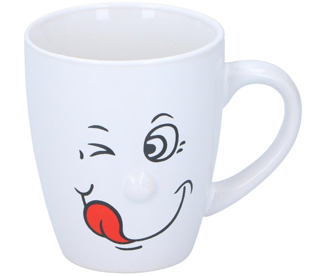 Caneca SONRISAS sortido 300ml material de grés Branco