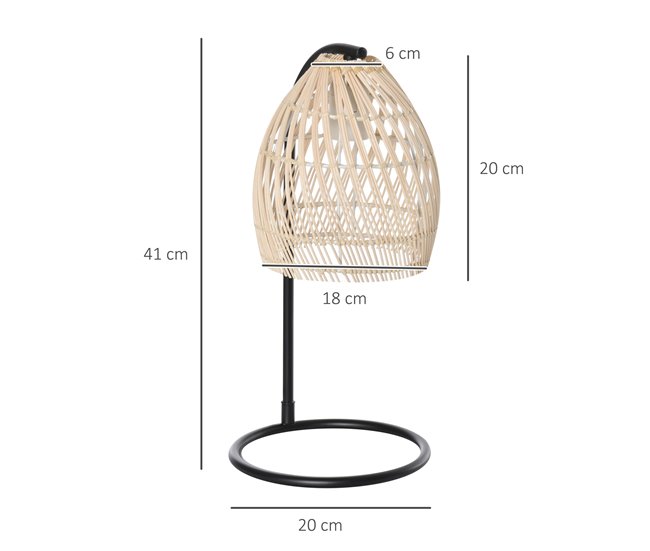  Candeeiro de mesa HOMCOM B31-289 Madeira