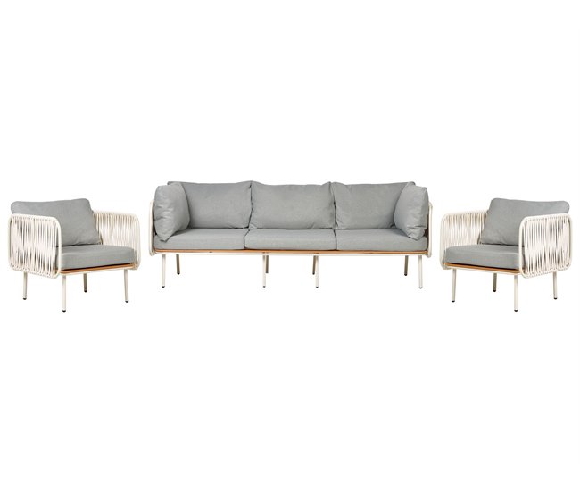 Beliani Conjunto lounge SENISE Cinza
