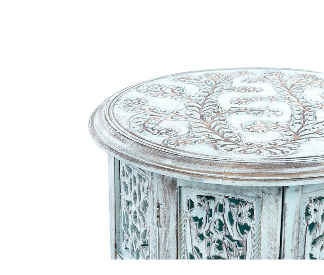 Beliani Mesa auxiliar BORAI Azul Claro