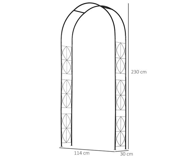 Arco de Metal para Exterior Metal Outsunny Preto