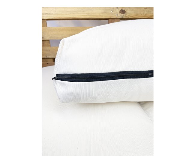  Acomoda Textil - Almofadas para sofá de 2 lugares em paletes 120x50 Bege