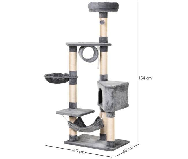 Arranhador de árvore para gatos Cinza