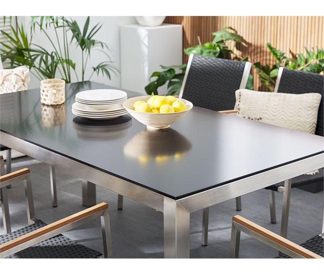 Beliani Conjunto de comedor GROSSETO Cinza
