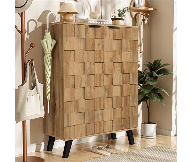 Aparador de painel de partículas com 2 portas Madeira