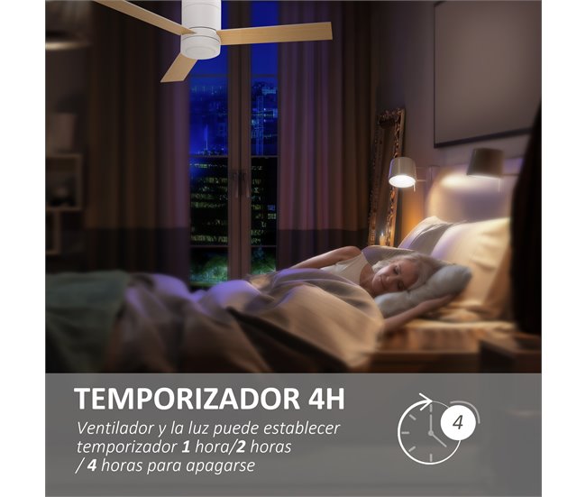 Ventoinha de Teto Metal, MDF e Vidro HOMCOM Branco