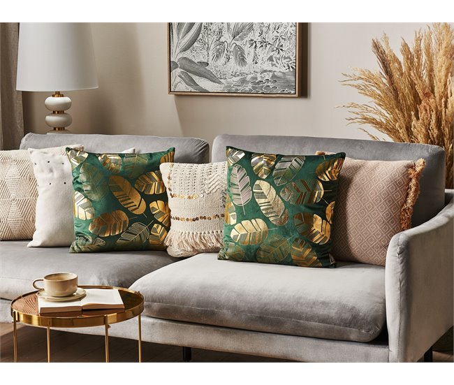 Beliani Cojín decorativo SUNFLOWER 45x45 Laranja