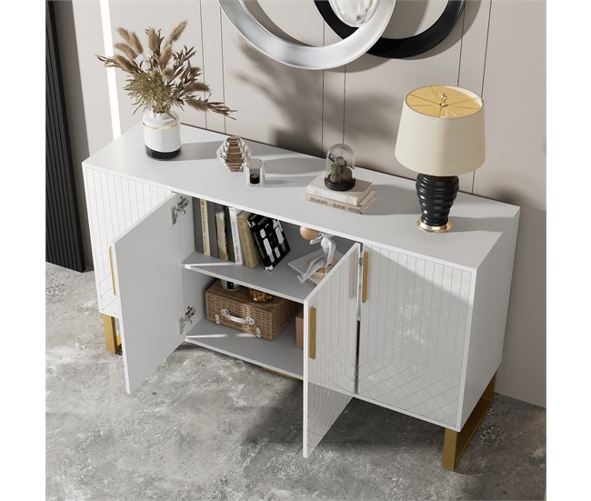 Aparador de mdf com 4 portas Branco