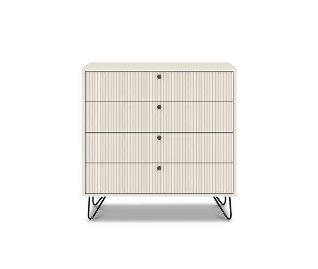 Cómoda MARY 90x80x40cm 4 gavetas branca Branco