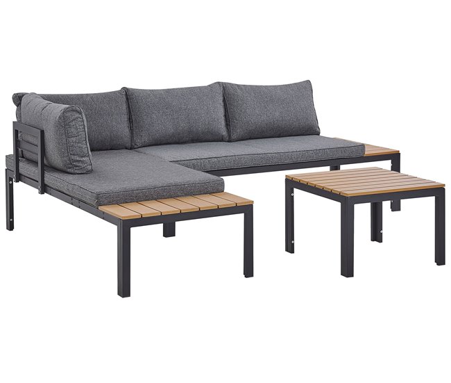 Beliani Conjunto lounge PIENZA Preto