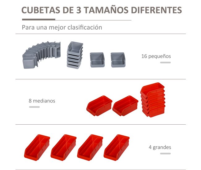 Organizador de Ferramentas PP DURHAND Vermelho