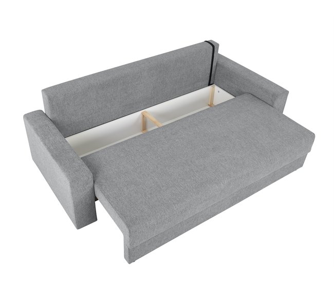 Sofá-cama PIA 3 lugares com arca cinzento Cinza