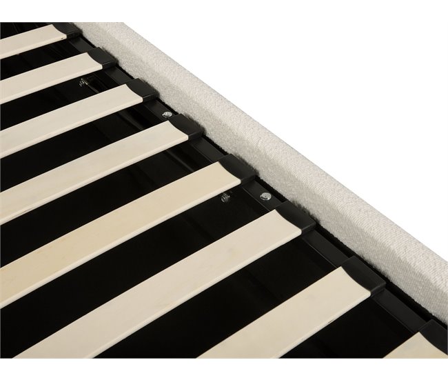 Beliani Cama com armazenamento Bouclé QUILLIEN 192x217 Bege