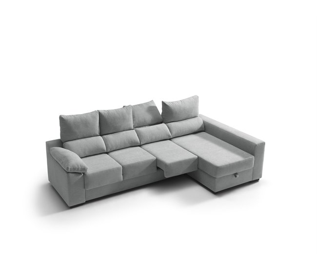Chaise longue reversível com arrumação PALA Cinza Claro