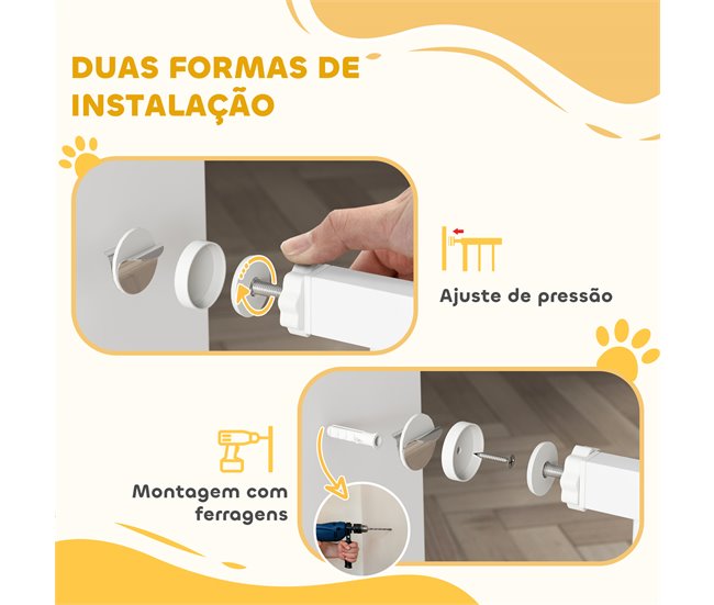 Barrera de Segurança para Cães Acero e PA PawHut Branco