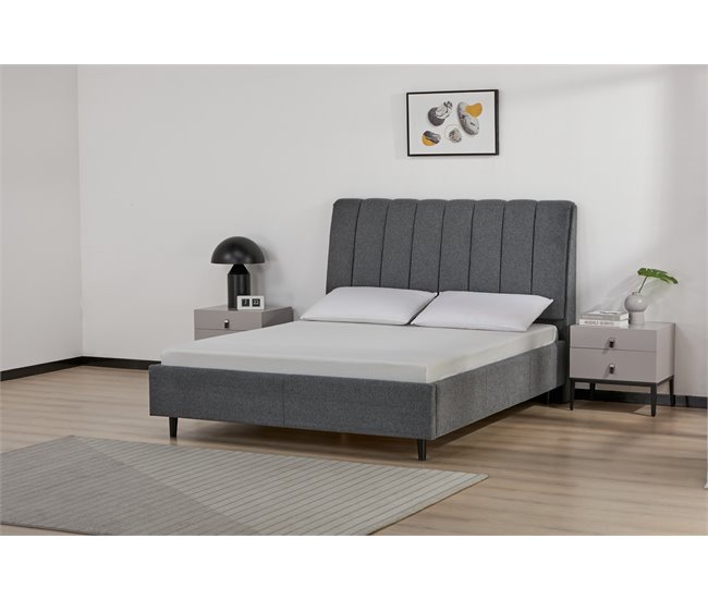 Cama MAJESTIC 150x190 cm cinza Cinza
