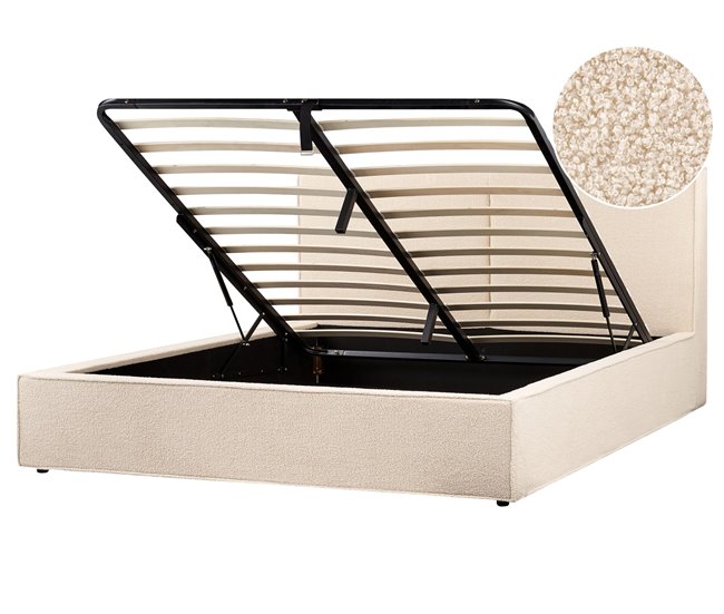 Beliani Cama baú Bouclé MOISSAC 197x224 Bege