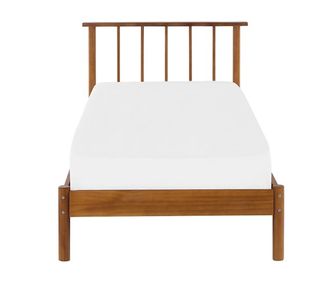 Beliani Cama com estrado Pinho BARRET 106x210 Castanho