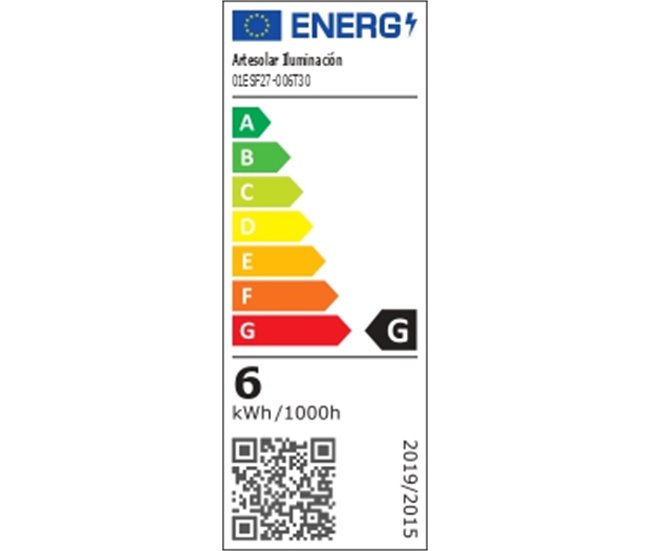 Lâmpada esférico LED 6W E27 quente Branco