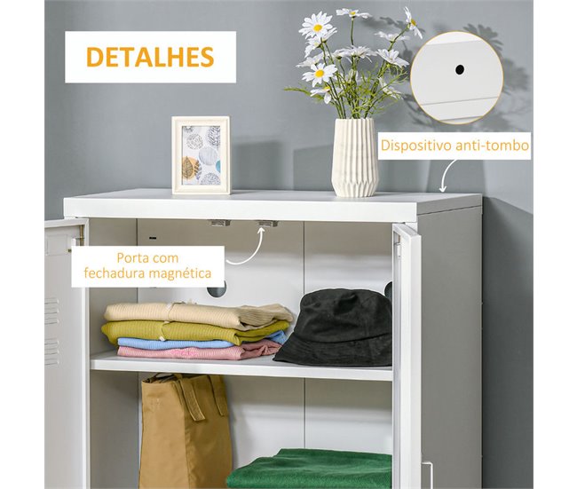 Armário de Metal Metal HOMCOM Branco