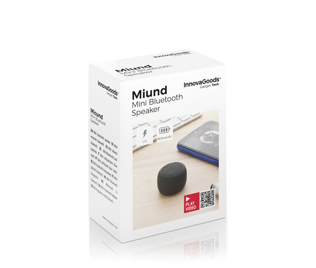 Mini Altifalante Portátil Recarregável sem Fios Altavoz mini Preto