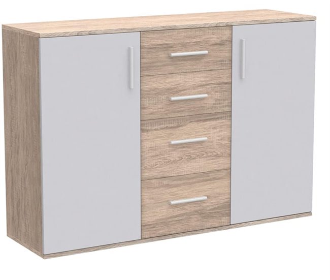 Aparador Cômoda 2 Portas e 4 Gavetas 120 Branco